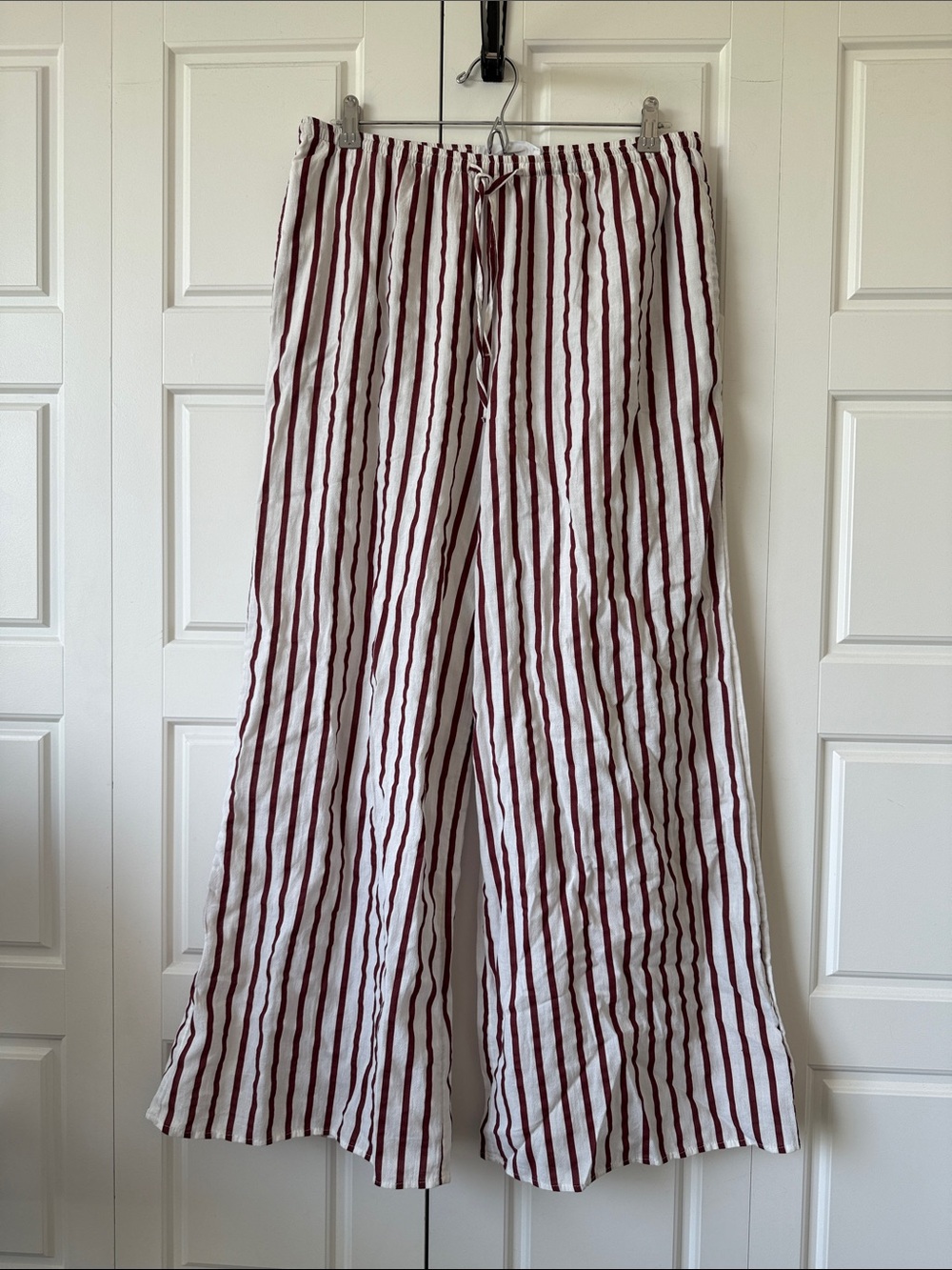 Primark 100% Cotton Wide Leg Striped Pants - Size M